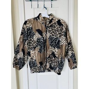 GDT Too Women's Animal Print Lined Satin Feel Very Soft Jacket One Size Fits All